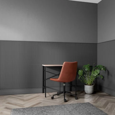 MDF-Tite Primed Round Slatt Pre-Cut Panel (L)1200mm (W)170mm (T)18mm