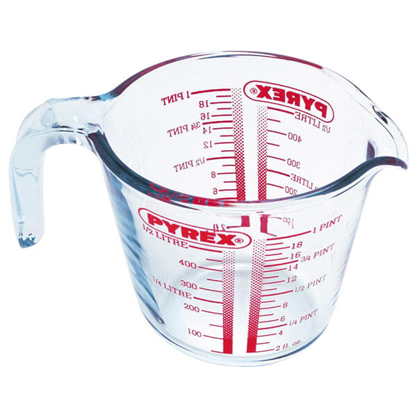 Classic Glass Measuring Jug in Clear, Size 0.5 Litre