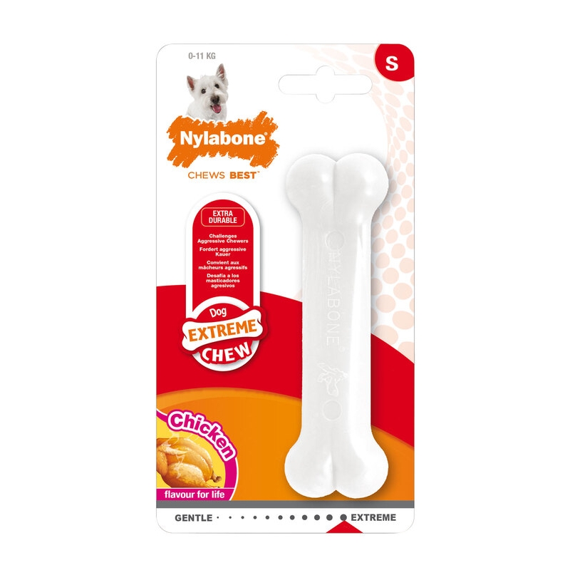 Nylabone Dura Chew Bone for Dogs - Chicken - Petite (Up to 7kg)