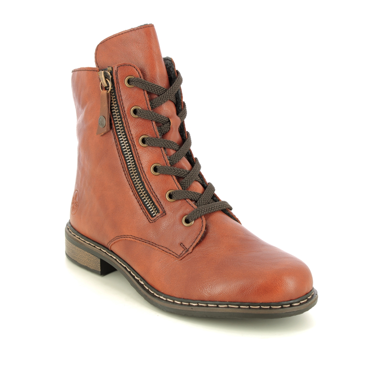 Rieker 71204-22 Peerzip Tan Womens Lace Up Boots