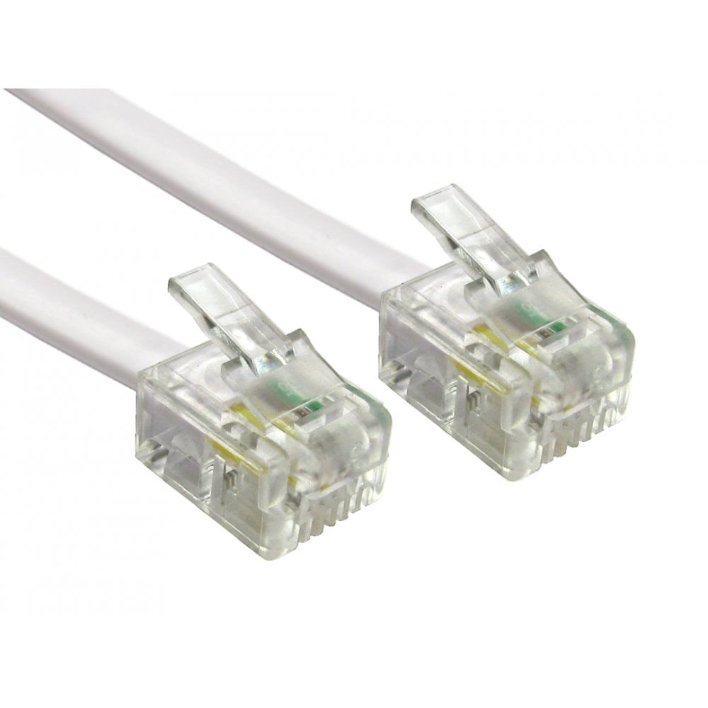Cables Direct 2m RJ-11 to RJ-11 Modem Cable in White