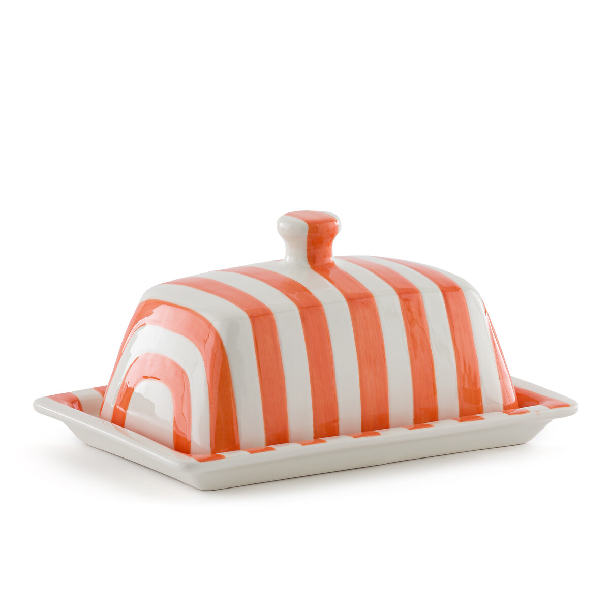 La Redoute Interieurs Darcy Striped Dolomite Butter Dish by La Redoute