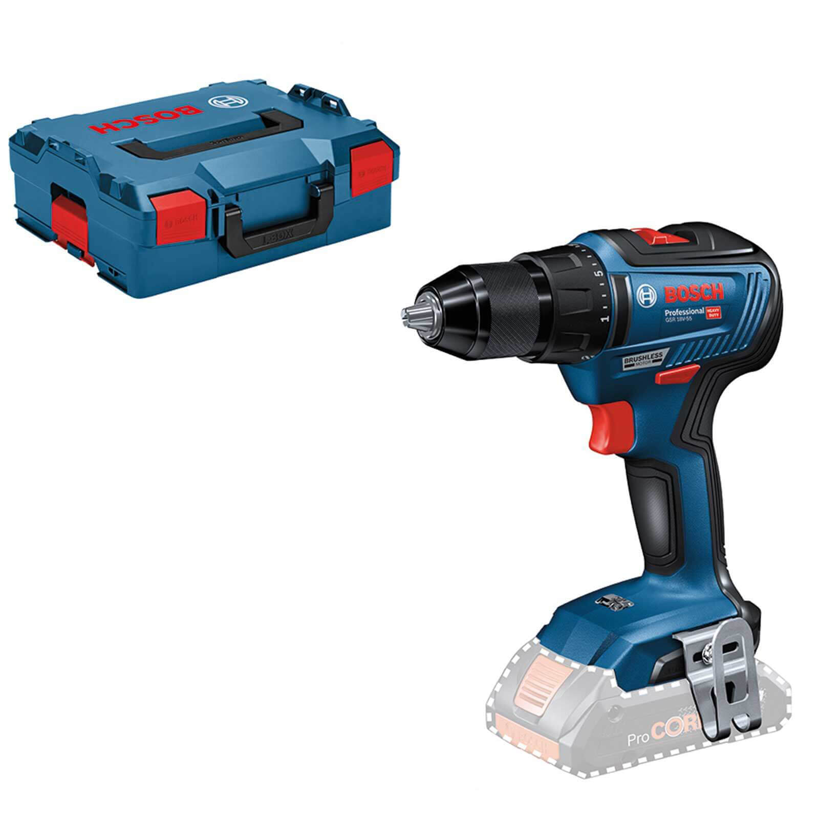 Bosch GSR 18V-55 Professional 18V Brushless Drill Driver w/ L-BOXX