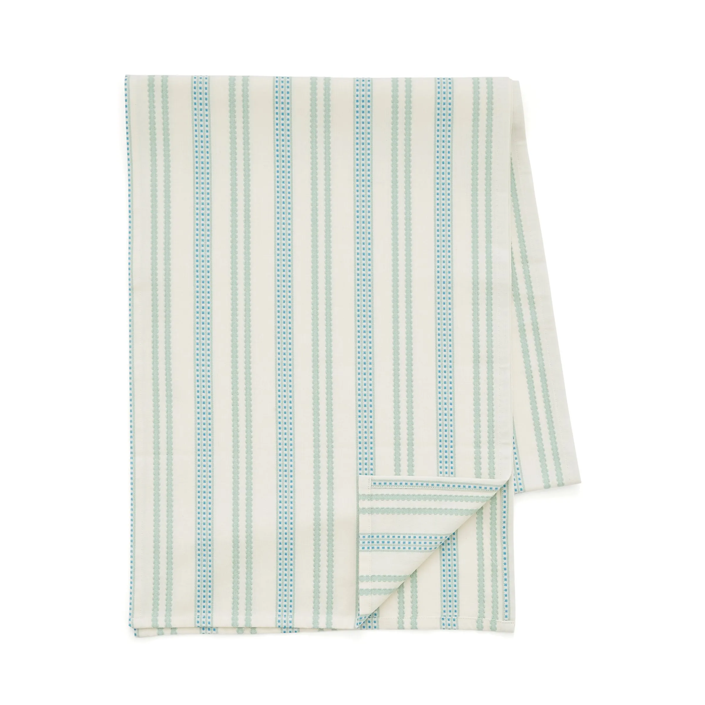Land & Shore Ticking Stripe Table Runner, Green