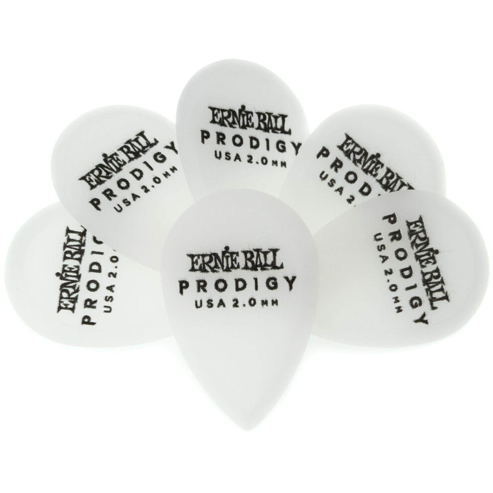 Ernie Ball [genuine Product] Ernie Ball 9336 Guitar Pick White Teardrop Prodigy Teardrop 2.0mm Delrin White 6 Pieces Pack