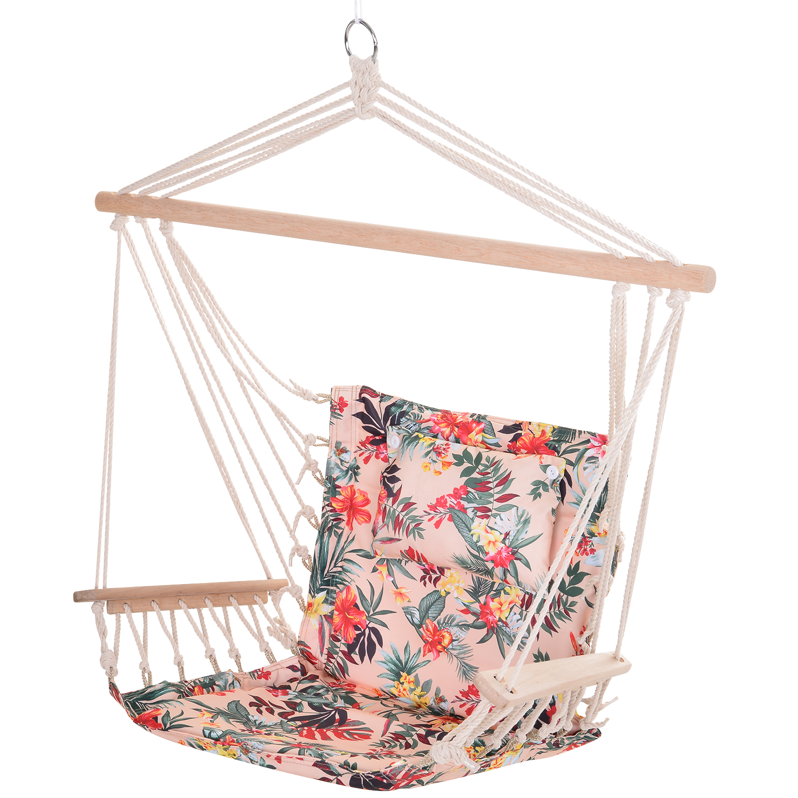 Outsunny Chaise suspendue hamac de voyage multicolore