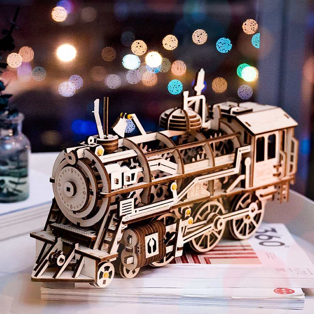 Robotime Ugears Locomotive Construction Kit|brown