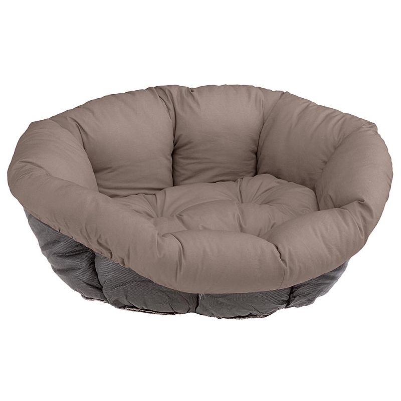 Ferplast Cushion for dog and cat bed SOFA' CUSHION 10 Padded spare cover for pet bed plastic basket, Soft cotton washable, Adjustable with elastic cord, 96 x 71 x h 32 cm Grey, Very Good