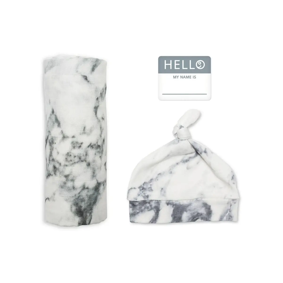 Kids Central Lulujo Bamboo Hat and Swaddle Blankets-Marble