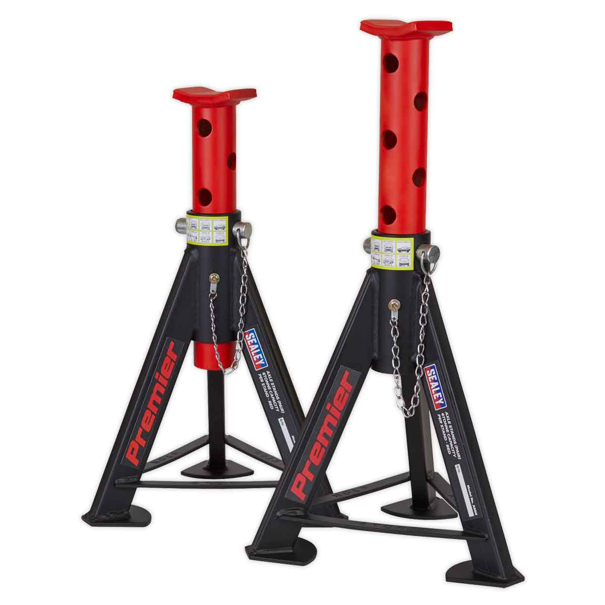 Sealey AS6R Axle Stands (Pair) 6tonne Capacity per Stand - Red