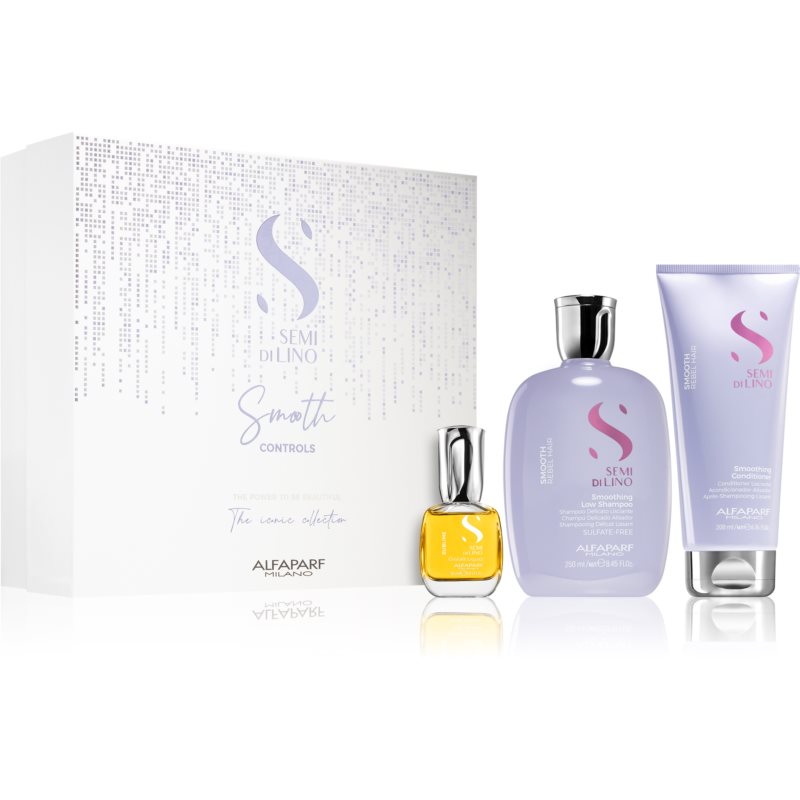 Alfaparf Milano  Semi di Lino Smooth confezione regalo (per capelli ribelli e crespi)