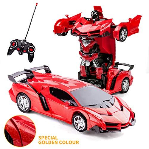 Highttoy Transform Car Robot Toys for Boys 4-14 Years Old,Remote Controlled Deformation Robot Car 2 in 1 Electric RC Racing Car - Very Good