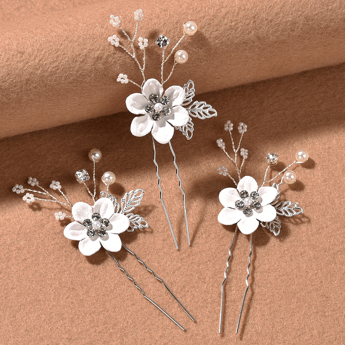 3pcs Flower Decor Bridal Headwear