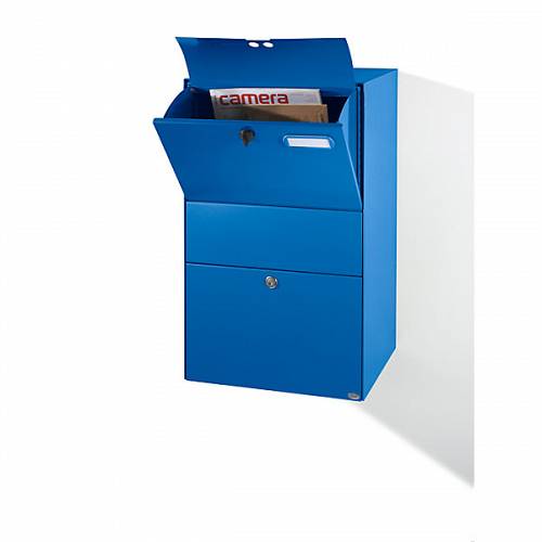ALLEBACKER-SCHULTE GMBH Xxl Letter Box, Wxhxd 390 X 650 X 315mm, Signal Blue Ral