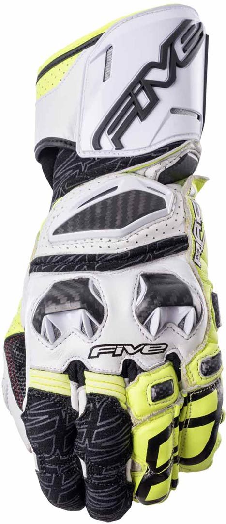  Race RFX Gloves Motorcycle Gloves, white-yellow, Size XL, white-yellow, Size XL