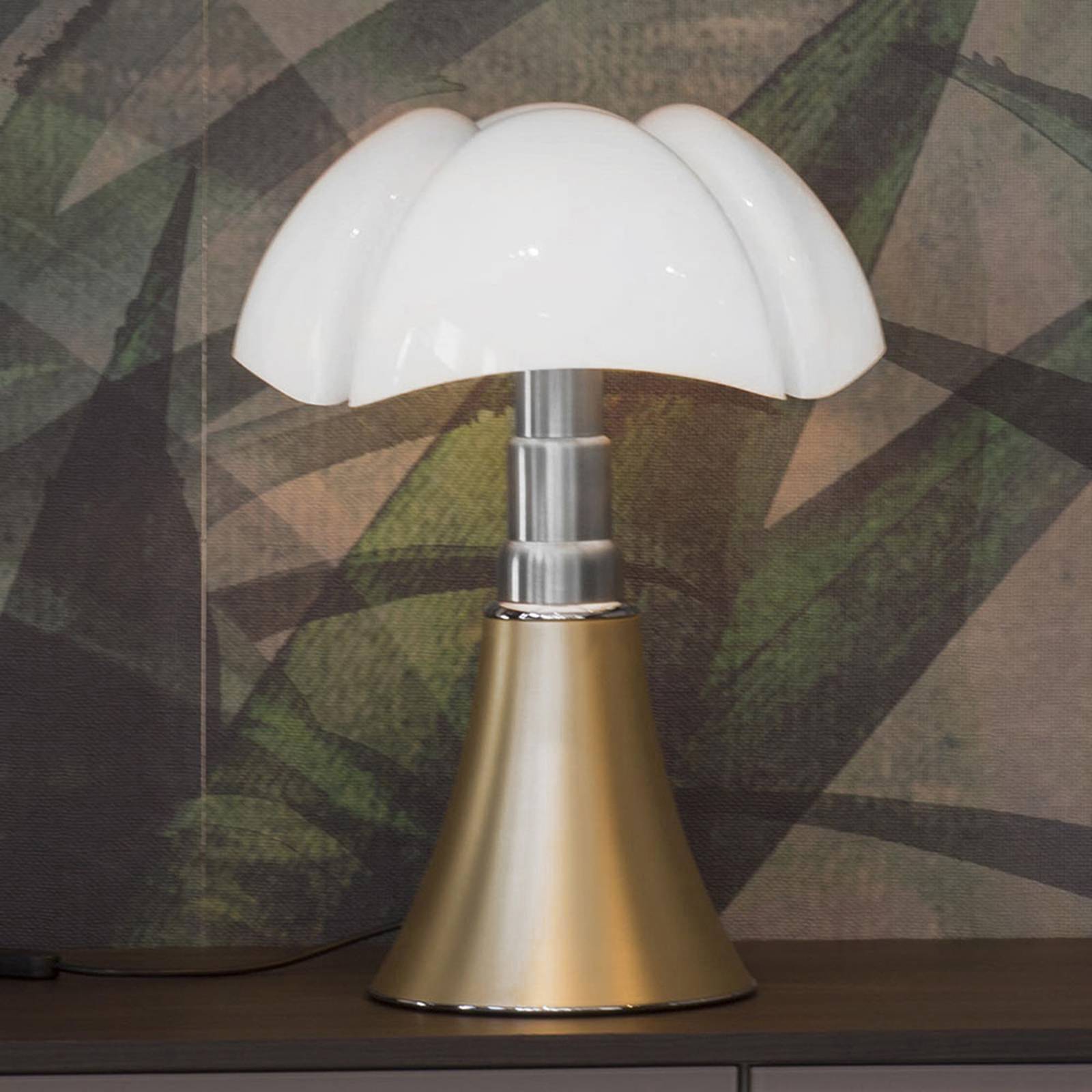 Lampe dimmable en acier inox laiton satiné 40 x 62 cm Pipistrello Med - Martinelli Lu