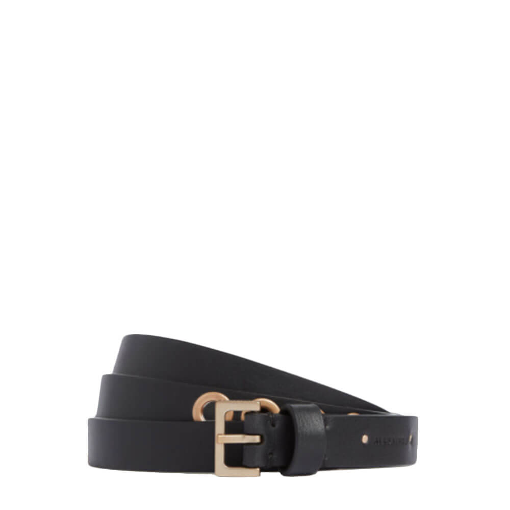 AllSaints Maya Leather Belt - L, BLACK
