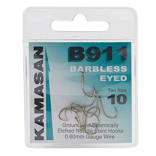Kamasan B911 Barbless Eyed Hooks  | 10