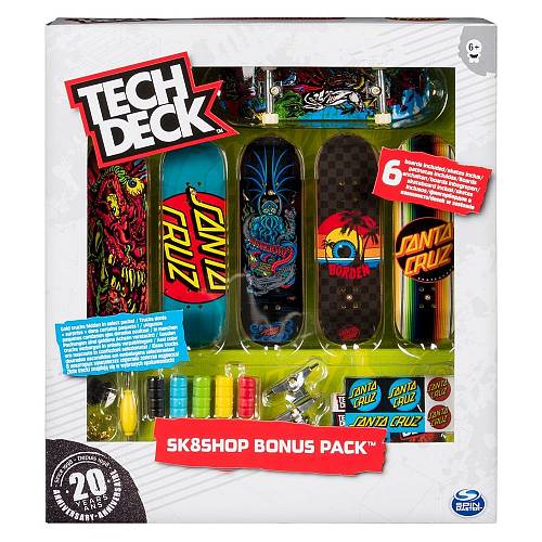 Tech Deck Sk8shop Fingerboard Bonus Pack Collectible and Customizable Mini Skateboards Styles May Vary