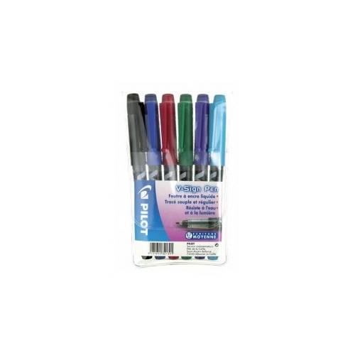 pilot pen Stylos feutre Pilot V-sign pen 0,6 mm Assortis Pochette de 6
