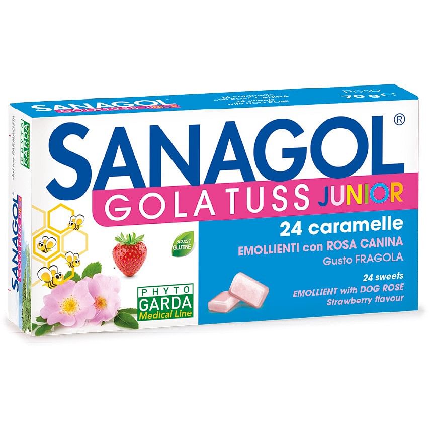 Sanagol  Gola Tuss Junior Fragola 24 Caramelle