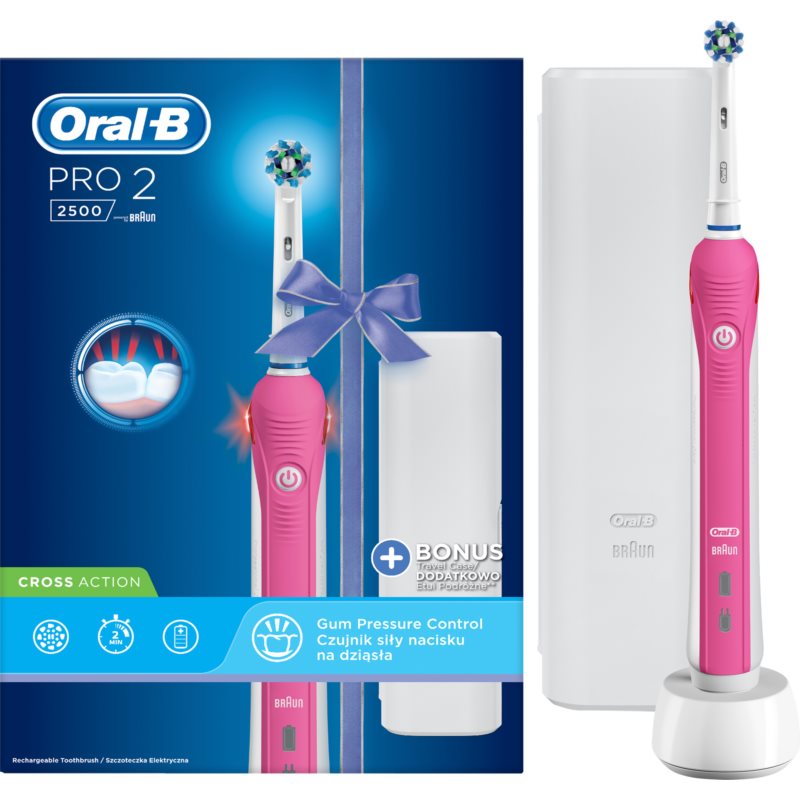 Oral B  Pro 2500 Pink 3d White Spazzolino Da Denti Elettrico