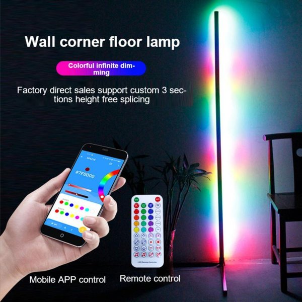 Smart Home Control RGB LED Floor Lamp Bedroom Bedside Decoration Light Living Rom Art Decor Indoor Atmospheric Standing Stand Lighting Est