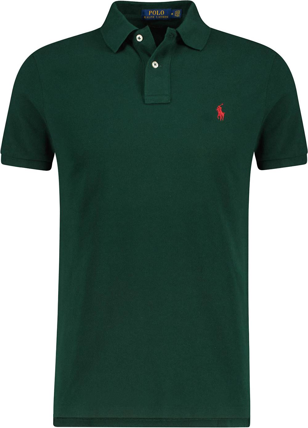 Polo Ralph Lauren , Herren Poloshirt Custom Slim Fit Kurzarm in mittelgrün, Shirts für Herren