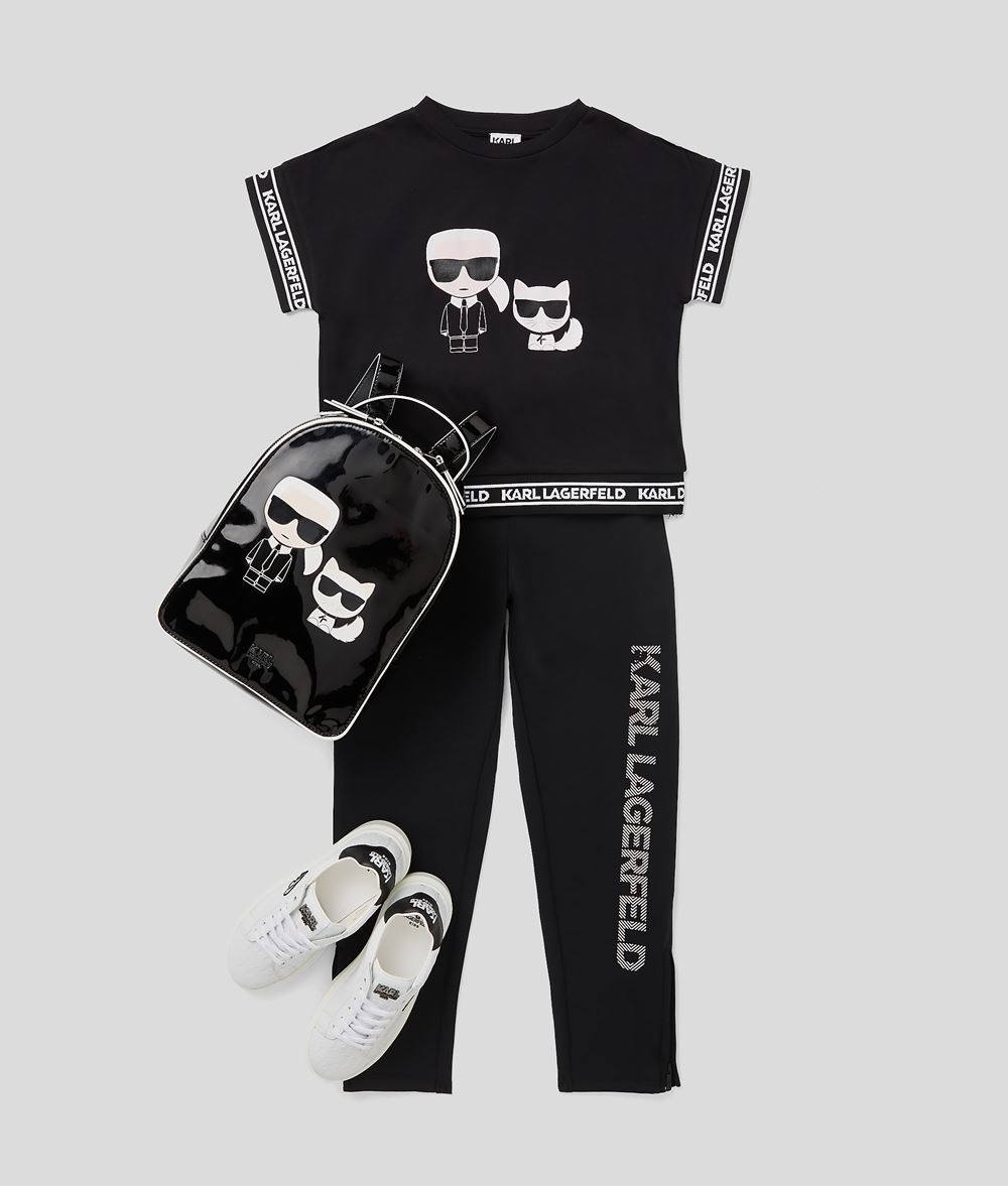 Kid Kids & Choupette Cropped T-shirt Black 69% Modal - 31% Polyester - Size: 10