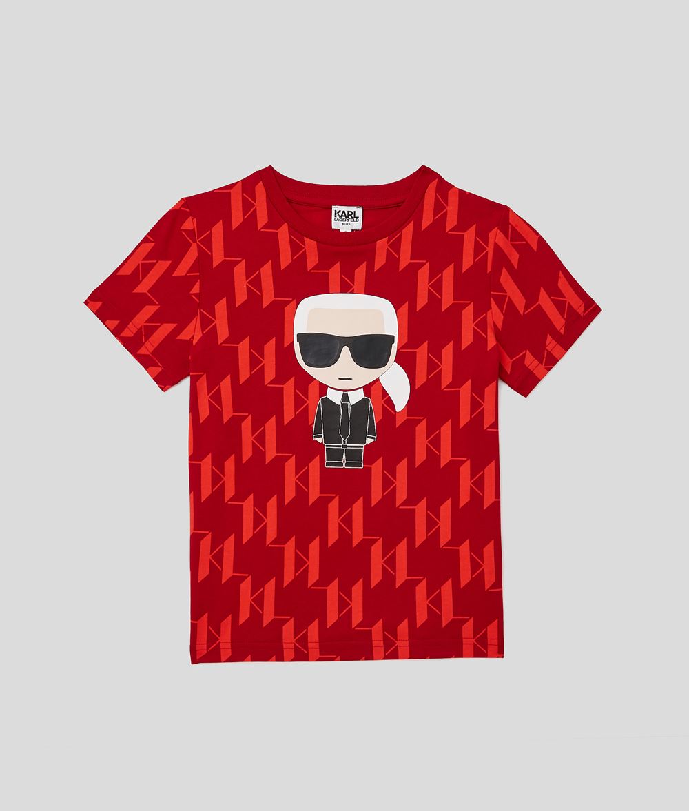 Kid Kids Monogram T-shirt Crimson 100% Organic cotton - Size: 10