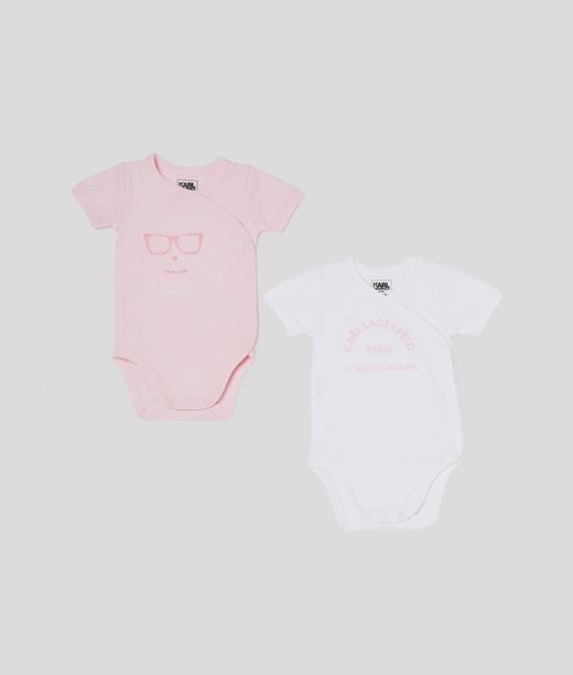 Baby Baby Choupette Bodysuit 2 Pack Pale Pink 95% Cotton - 5% Elastane - Size: 3-6