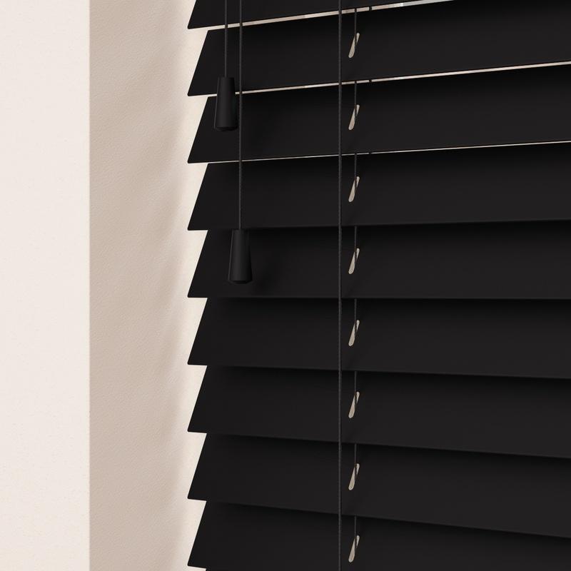 35mm Primary Wood Venetian Blinds Noir