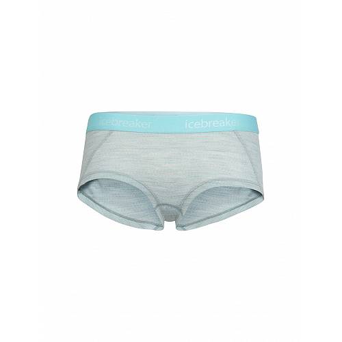 Icebreaker Merino Sprite Women's Hot Pants | S | Blizzard Heather/Aqua Splash