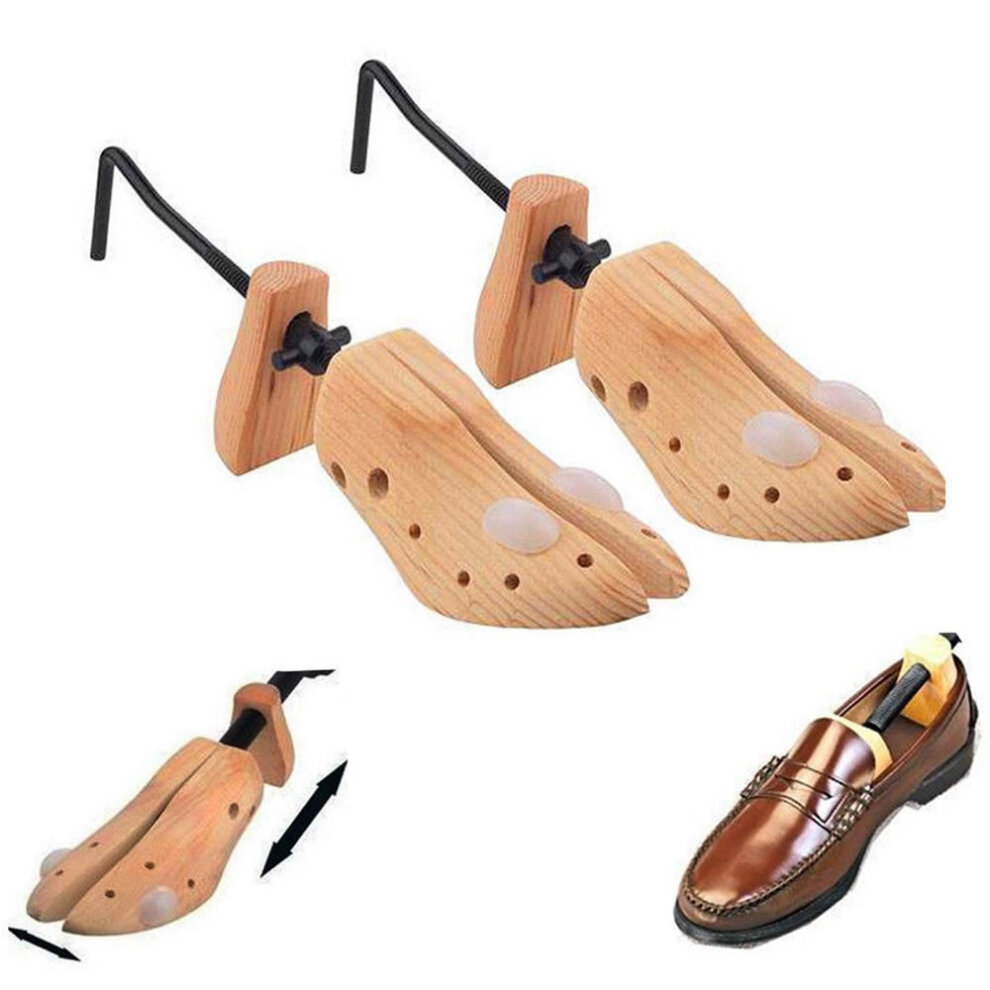 Jazooli 2x Mens Shoe Stretchers Boot Trees Inserts Width Wooden Shaper Gents Size 7-11