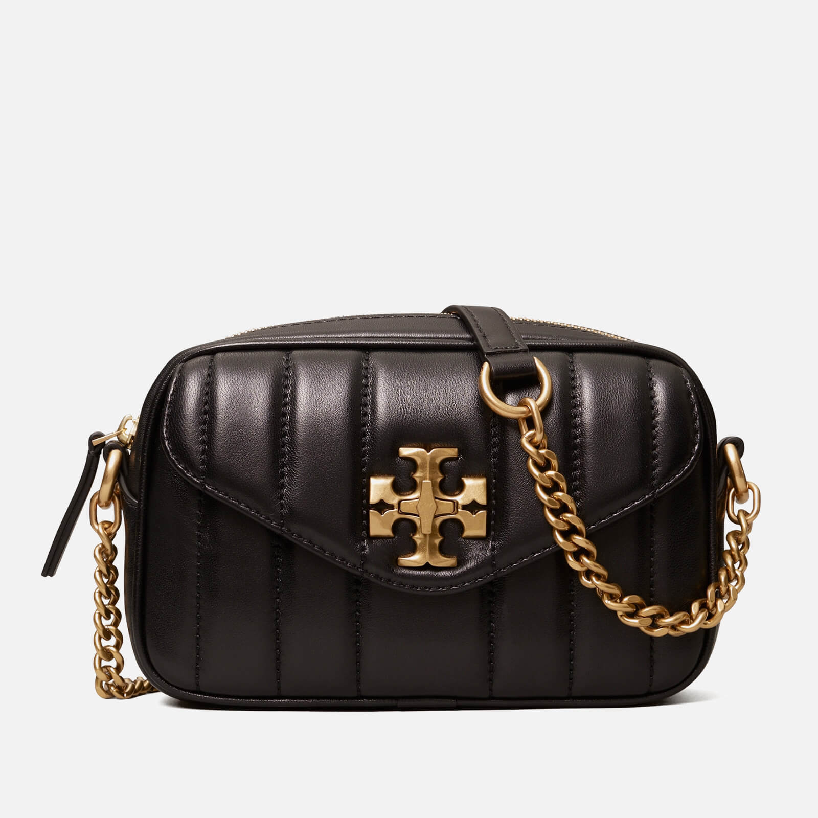 TORY BURCH  Women's Kira Heirloom Mini Camera Bag - Black/Rolled Gold