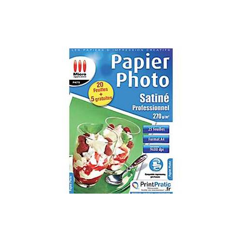 micro application Papier photo Micro Application 5247 A4 270 g/m² - 25 Feuilles