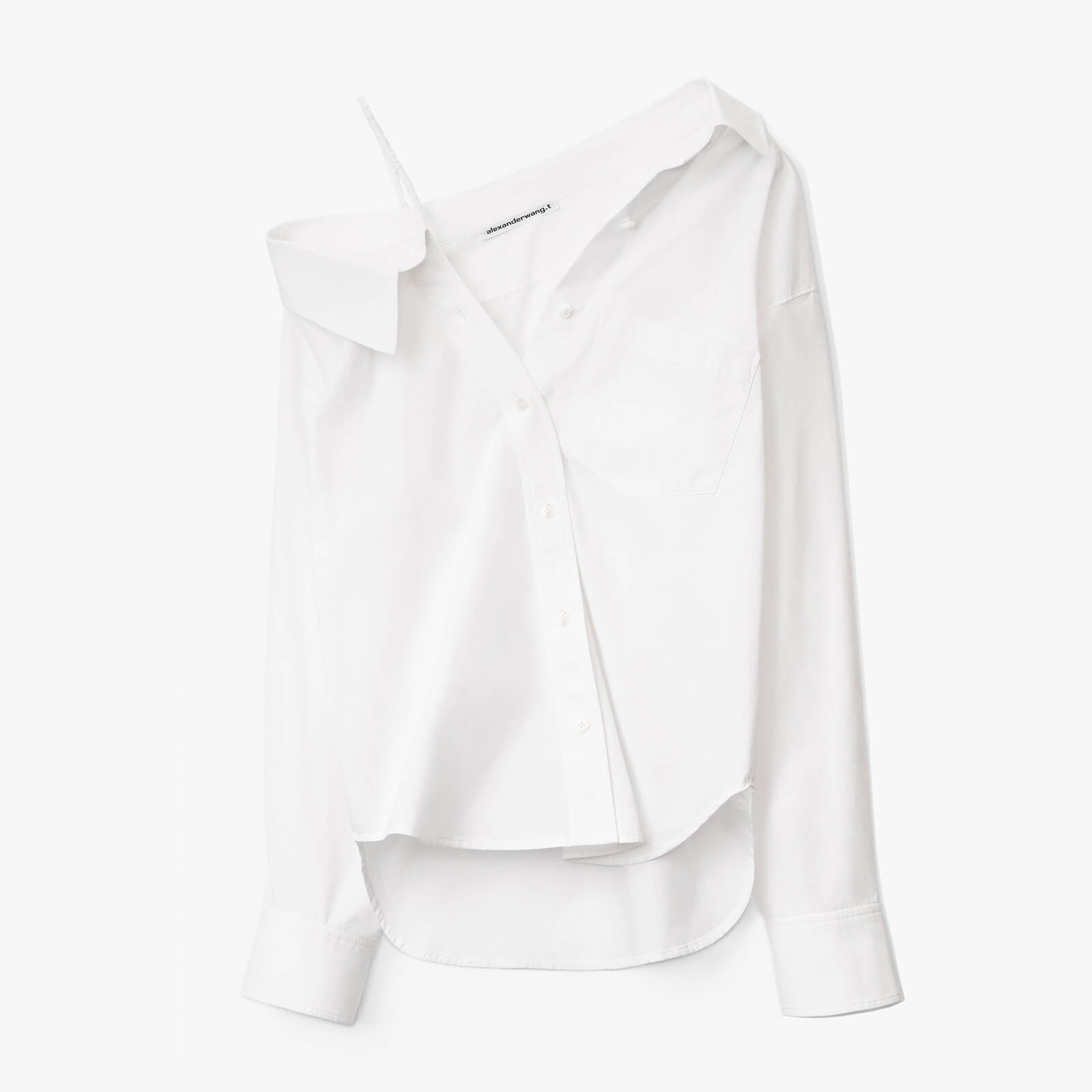 alexander wang  Women's Off The Shoulder Shirt With Scrunchie Strap - Bright White - XS