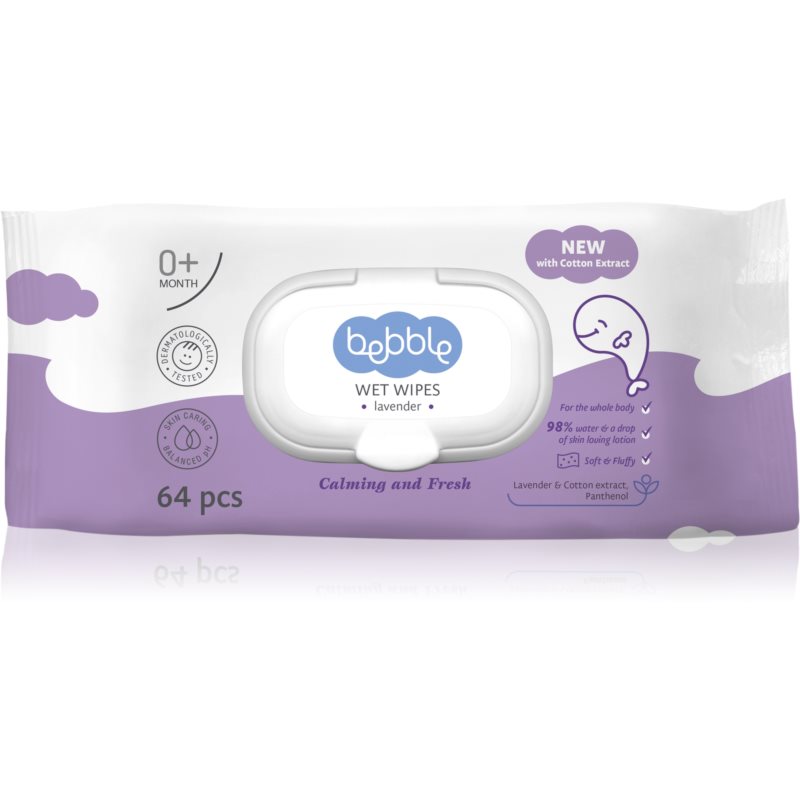 Bebble Wet Wipes Lavender Baby Wipes with Lavender 64 pc