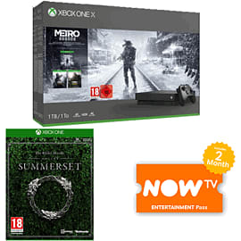 1TB Xbox One X with Metro Saga Bundle + The Elder Scrolls Online: Summerset and NOW TV for Xbox One