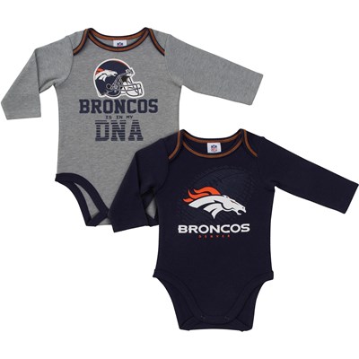 Denver Broncos 2 Pack Long Sleeve Bodysuits - Baby