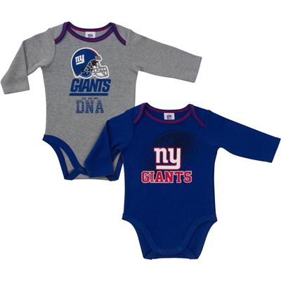 New York Giants 2 Pack Long Sleeve Bodysuits - Baby