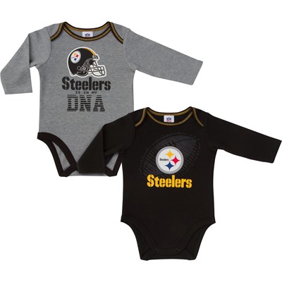 Pittsburgh Steelers 2 Pack Long Sleeve Bodysuits - Baby