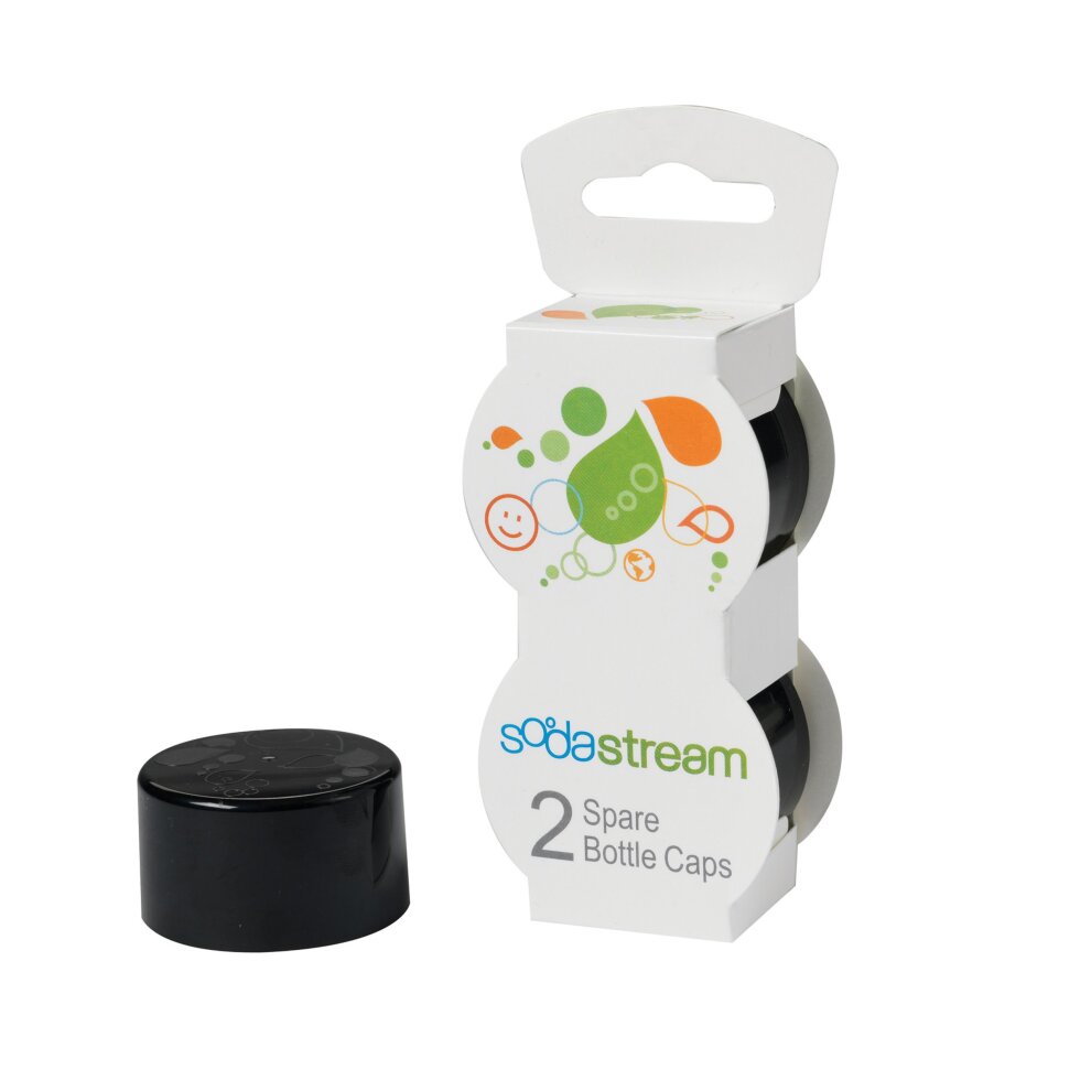 Sodastream Bottle Caps, Black, 2-Pack
