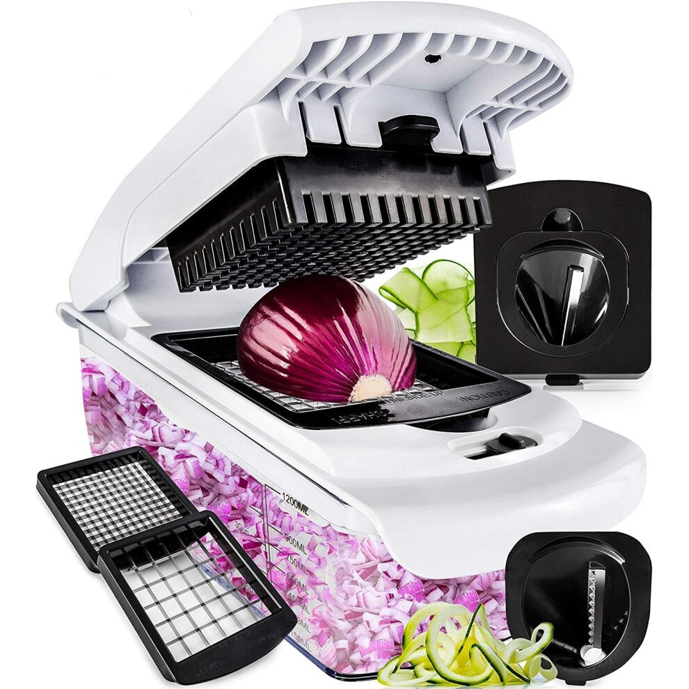 Fullstar Vegetable Chopper - Black Slicer Dicer Cutter - 4 Blades