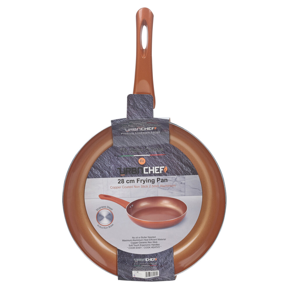 URBN Living (28cm Frying Pan) Ceramic Copper Steel Induction Pots Saucepans