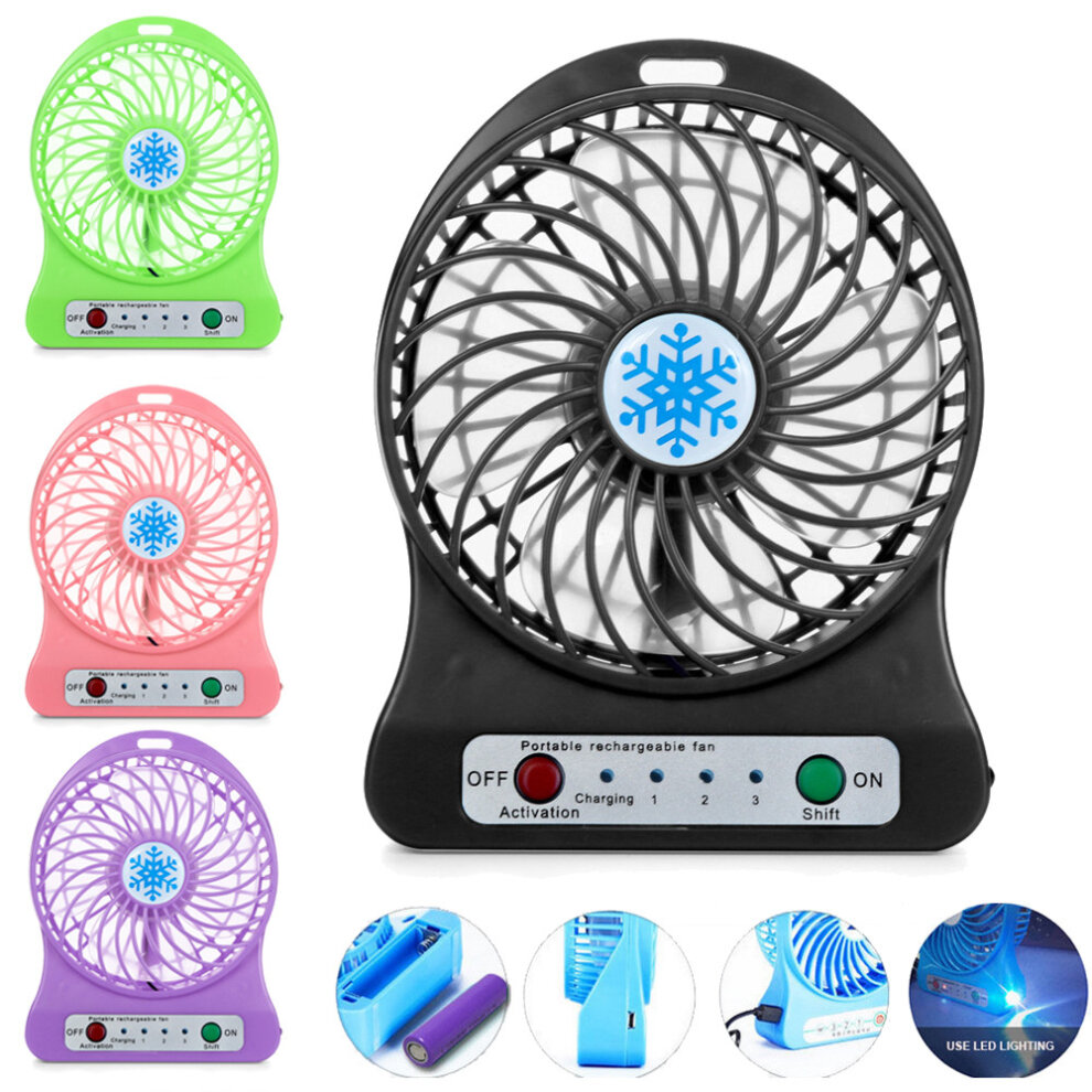 Brand: Ranpoo (white) Portable Mini Fan Led Air Cooler Usb Rechargeable Fan *3 Speed