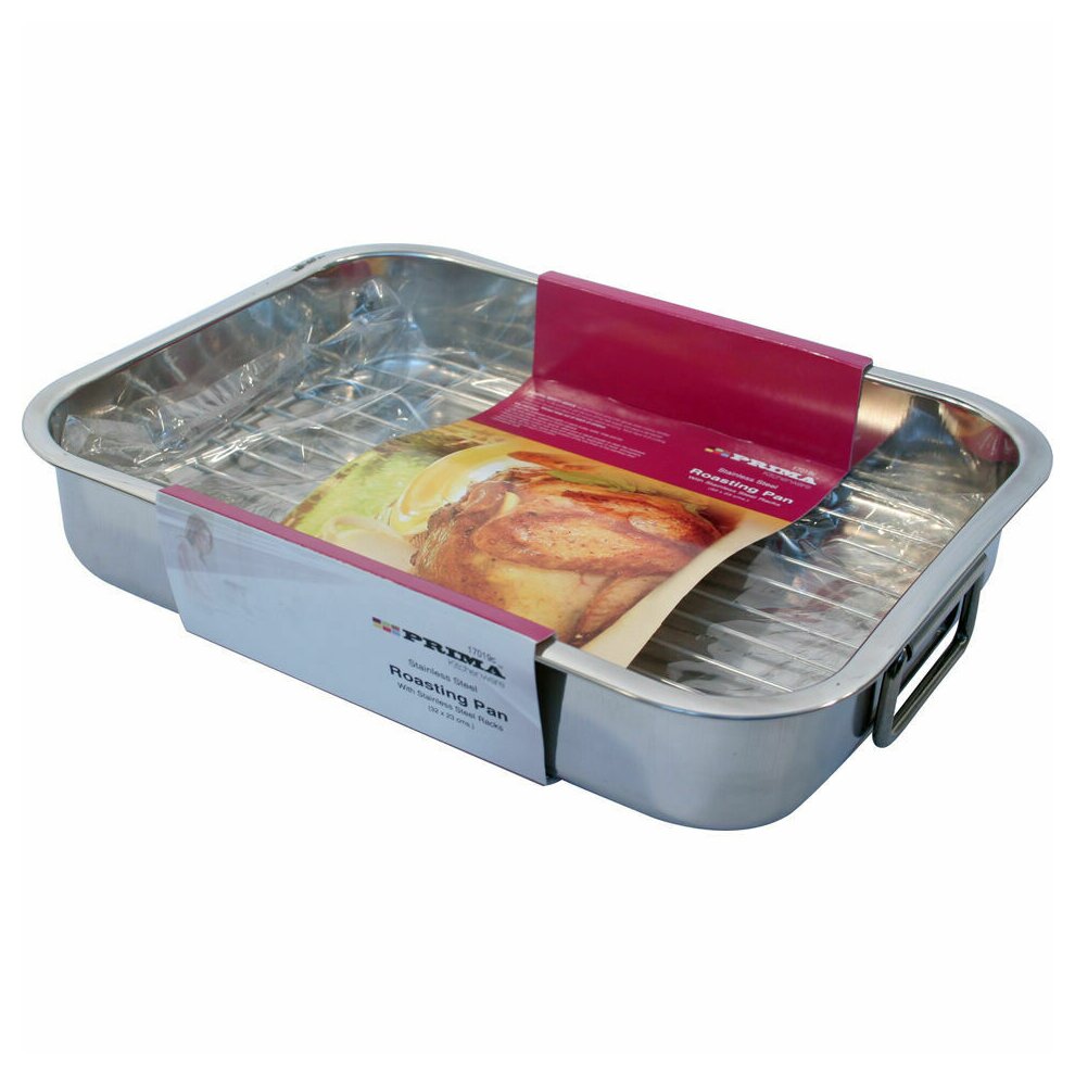 Direct2publik Stainless Steel Roasting Trays Oven Dish Baking Tray Grill 27cm X 20cm