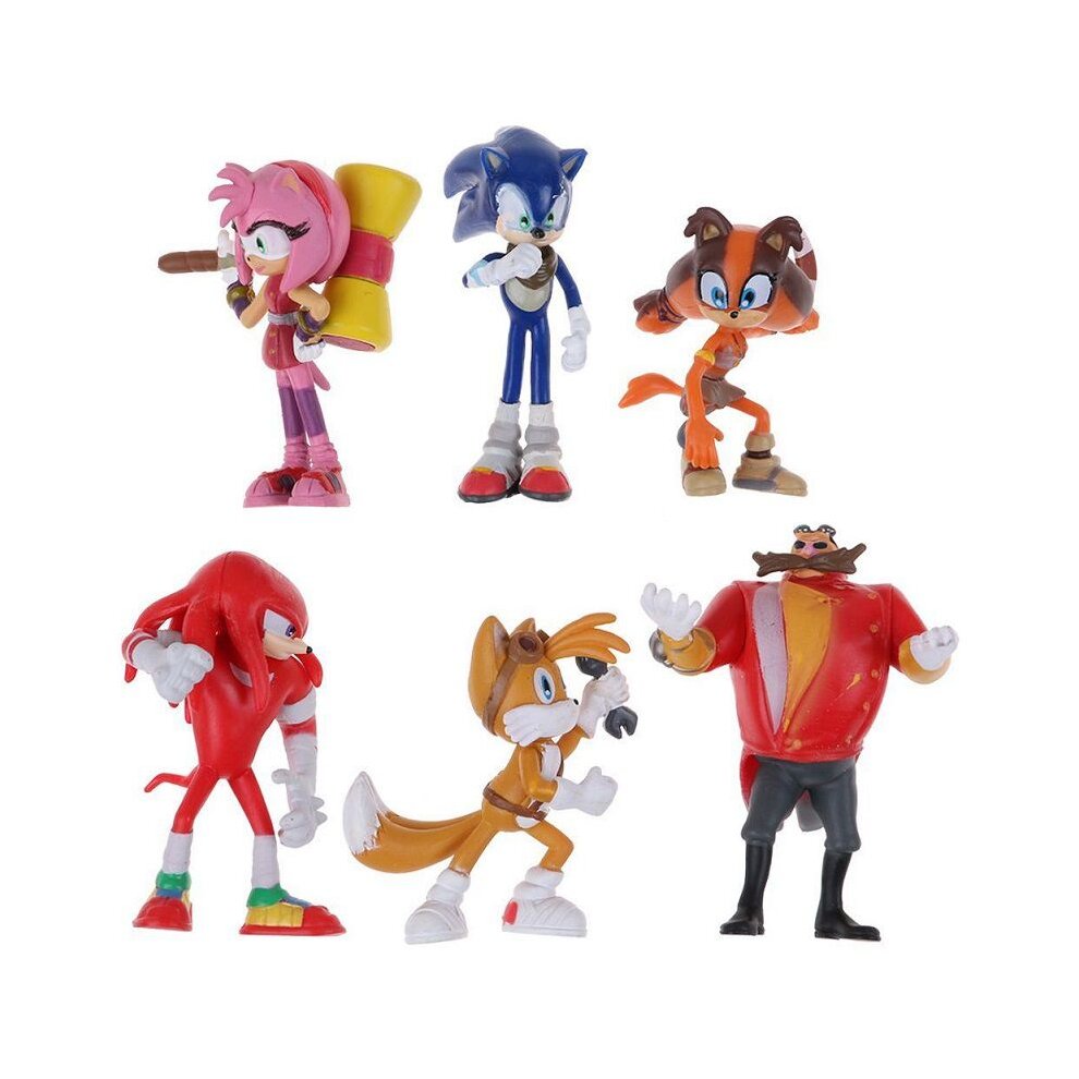 Unbranded (#3-Sonic) 6pcs Sonic the Hedgehog Action Figures Kids Toy