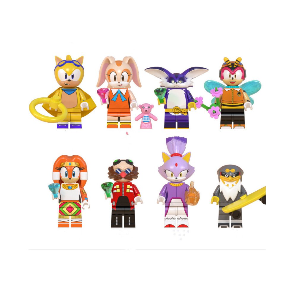 PETINNS 8Pcs Super Sonic Mini Figures Building Blocks Toy Gift
