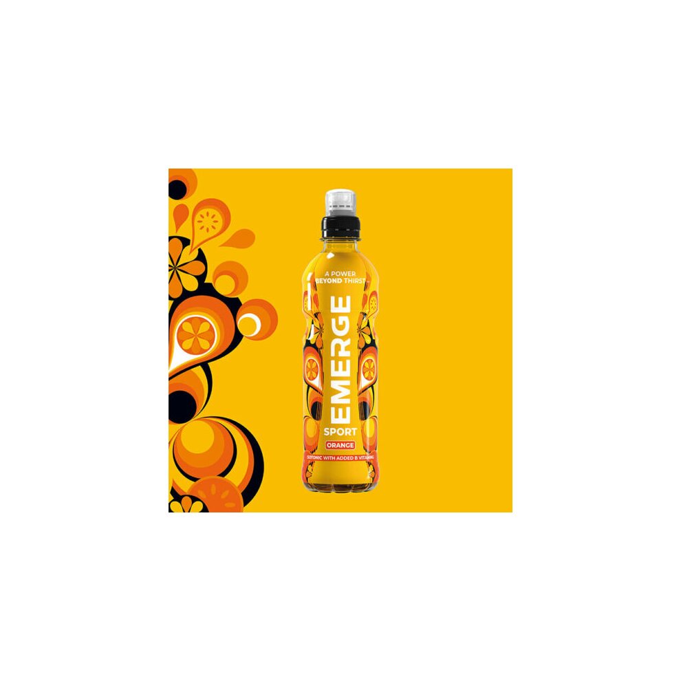 Emerge (24x500ml, Orange) Isotonic Sport Energy Drinks with Vitamin B